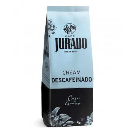 Café en Grano Cream Descafeinado Jurado 1kg  Tueste Natural