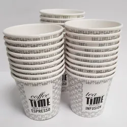 50 Vasos de papel de un solo uso - 100cc 4 onzas | Coffee Time