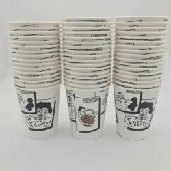 50 Vasos de papel de un solo uso 8 onzas - 240 ml