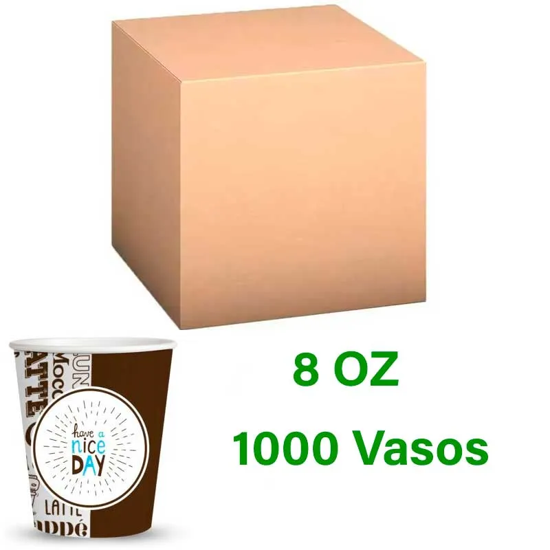 Vasos de carton 8 oz  240 Ml bolsa de 50 unidades