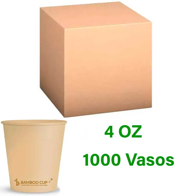 Vasos de Bambu para Café  4 onzas 110ml 1000 vasos