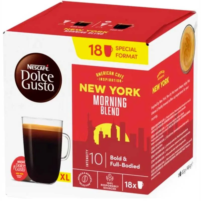 Espresso New York Dolce Gusto 18 Cápsulas | Aromático y Cremoso