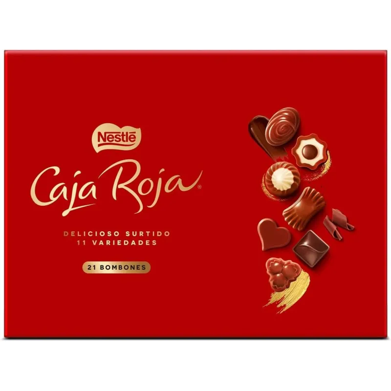 Caja Roja de 21  Bombones 198 gramos