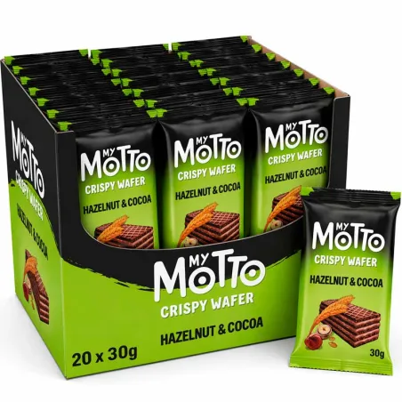 20 Obleas de cacao con relleno de cacao y avellanas de 30 Gr