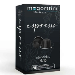 Espresso Mogorttini, caja 20 cápsulas. Compatibles con Nespresso.