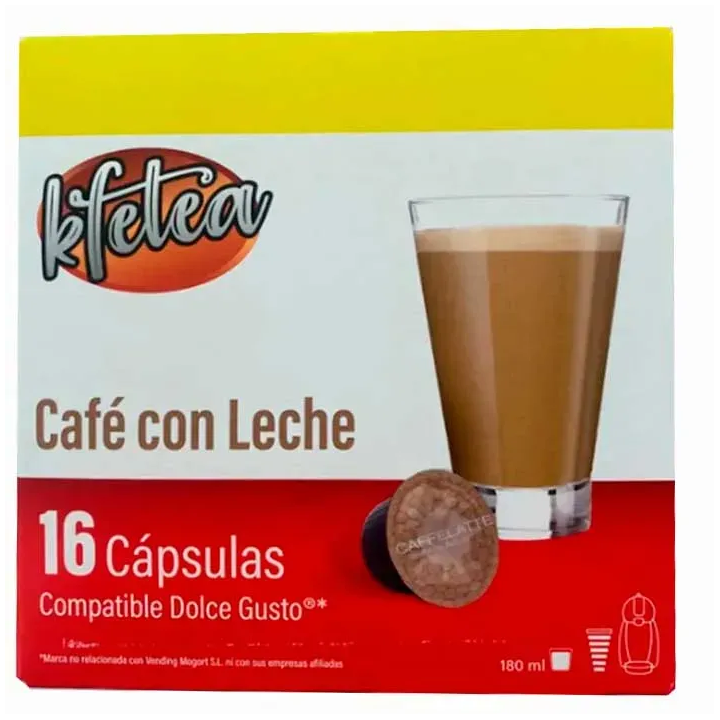 Café con Leche Dolce Gusto Kfetea en 16 Cápsulas compatibles