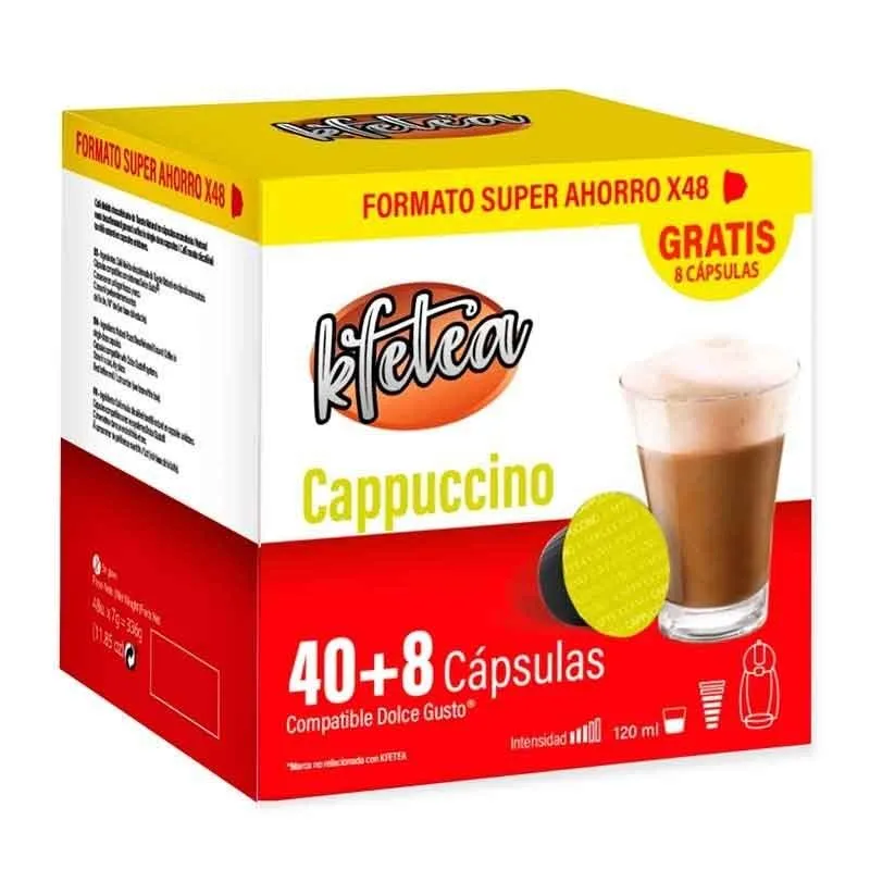 Cappuccino Kfetea compatível com a marca Dolce Gusto 48 cápsulas FORMATO POUPANÇA