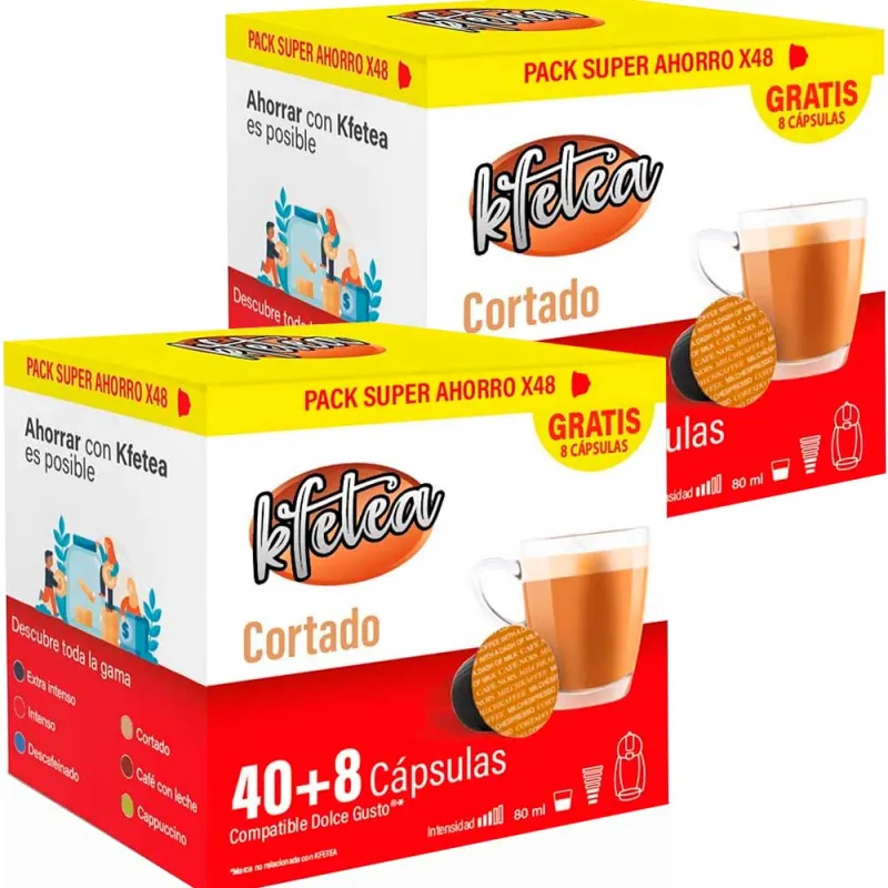 Cortado Kfetea 2 cajas de 48 capsulas compatibles Dolce Gusto