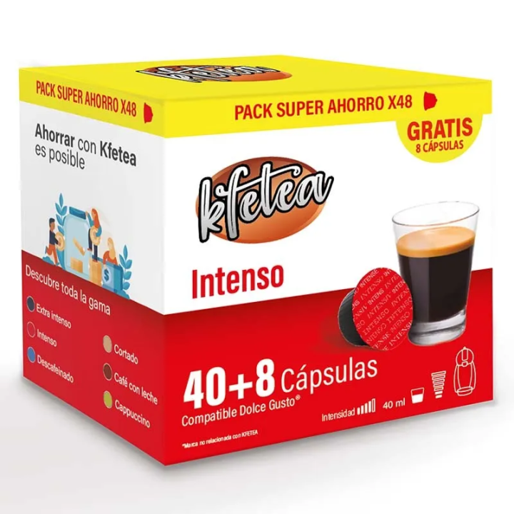 Intenso Kfetea compatible Dolce gusto 48 cápsulas, Formato Super Ahorro 8436583660164