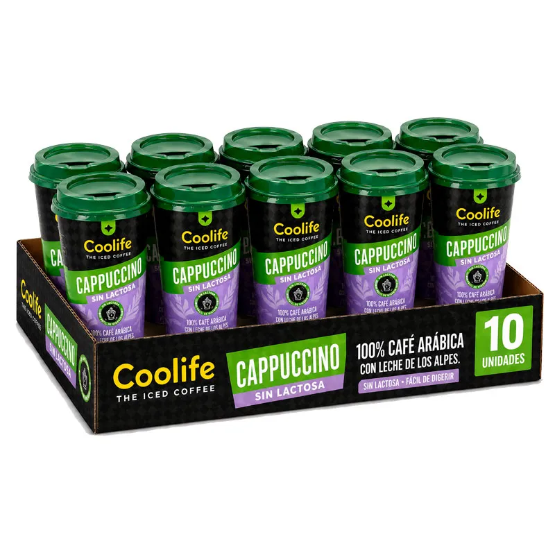 10 Cappuccino Sin Lactosa  Coolife 230 ml RTD