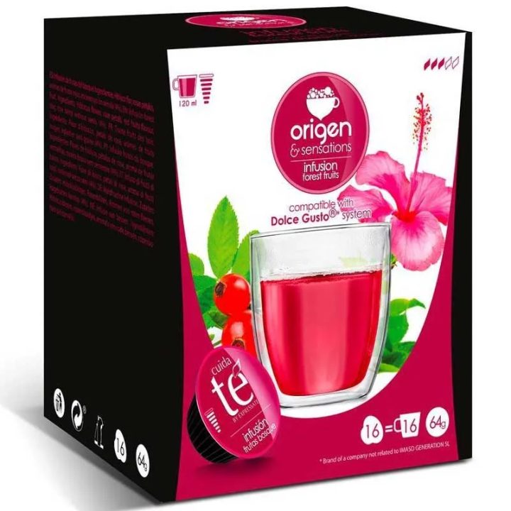 TÉ FRUTAS DEL BOSQUE Origen & Sensation, compatibles Dolce Gusto