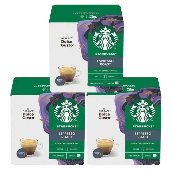 3 cajas de Espresso Roast Starbucks, Dolce Gusto compatible 1