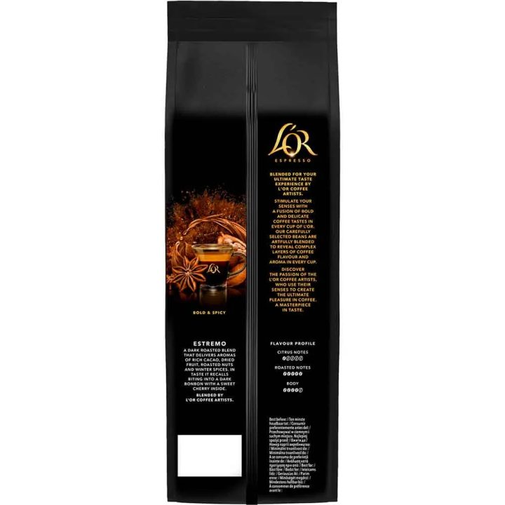 ESTREMO L'or Espresso 500 g. Café en grano calidad superior