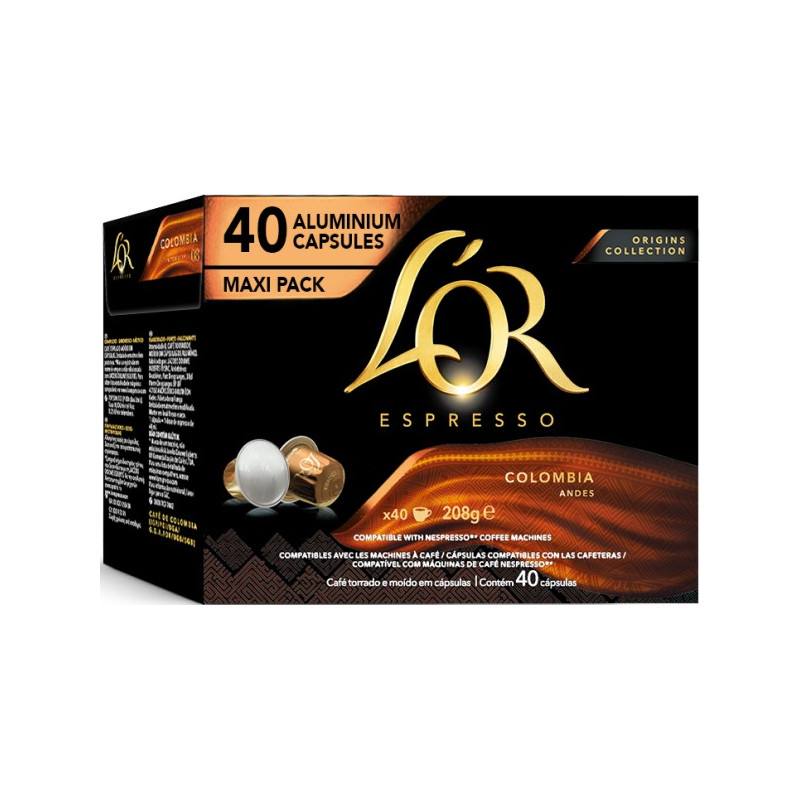 L'OR Espresso Colombia Compatibles Nespresso® 40 cápsulas
