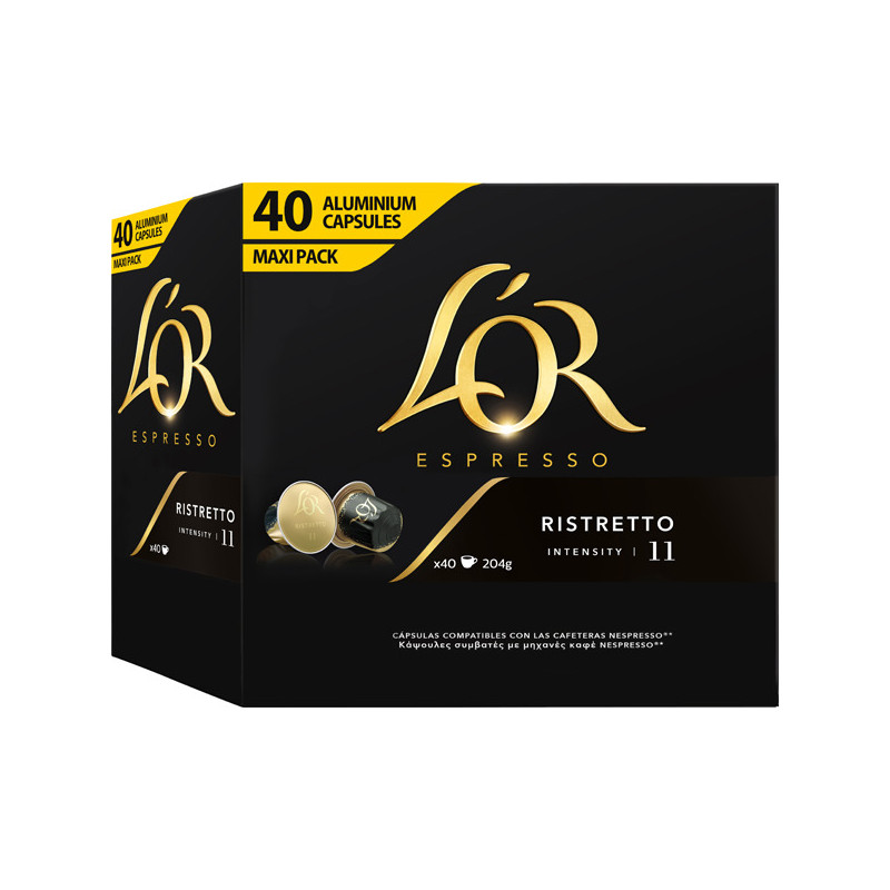 L'OR Espresso Ristretto Compatibles Nespresso® 40 cápsulas