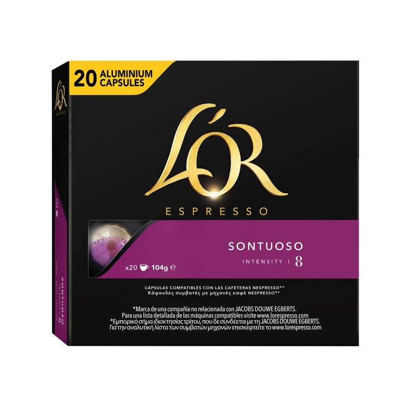 L'OR Espresso Sontuoso Compatibles Nespresso® 20 cápsulas