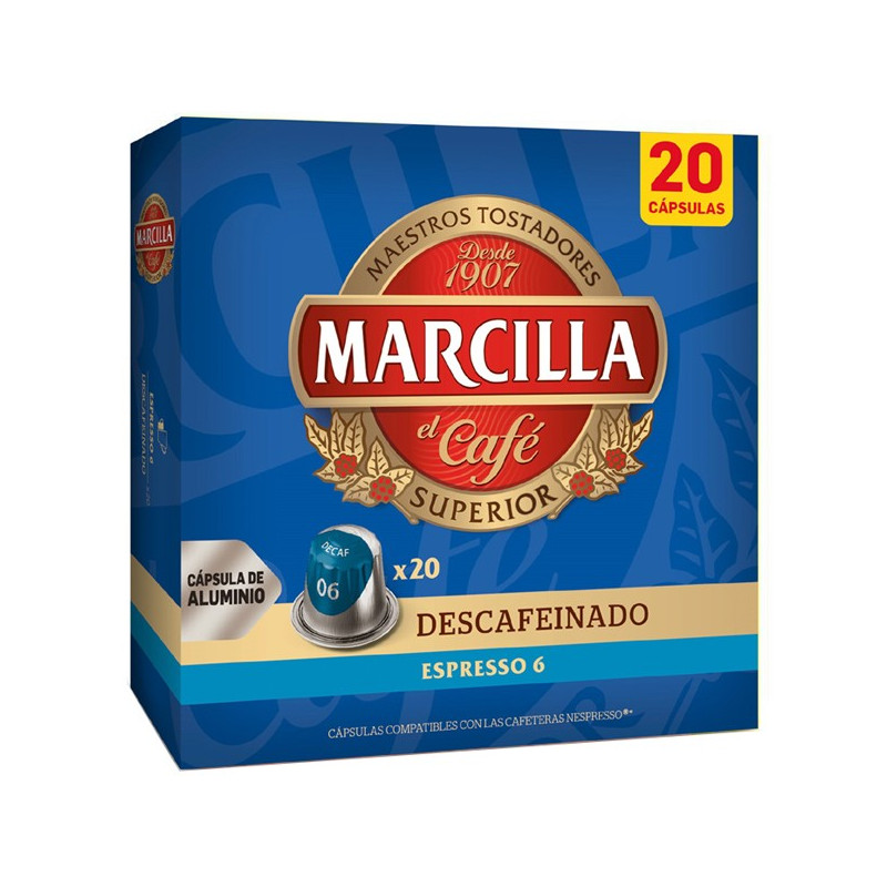 Marcilla Descafeinado 20 Cápsulas Compatibles Nespresso®