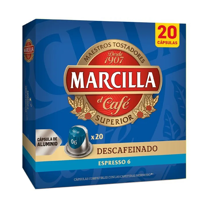 Marcilla Descafeinado 20 Cápsulas Compatibles Nespresso®