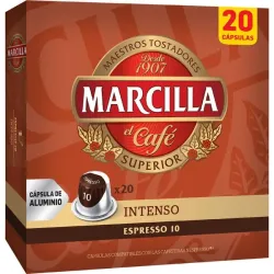 Marcilla Intenso 20 Cápsulas Compatibles Nespresso®