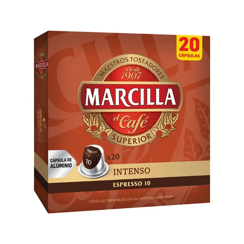 Marcilla Intenso 20 Cápsulas Compatibles Nespresso®