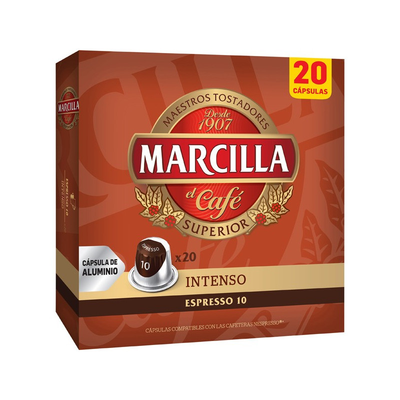 Marcilla Intenso 20 Cápsulas Compatibles Nespresso®