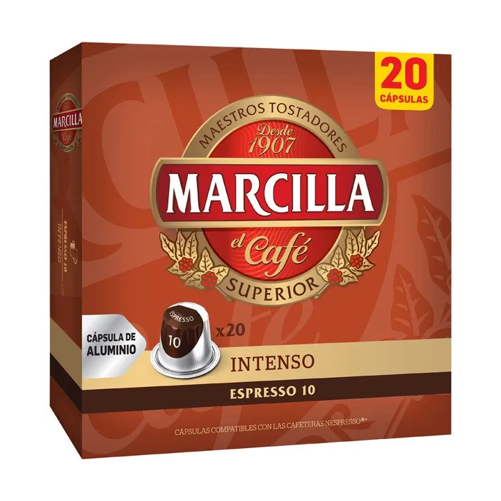 Marcilla Intenso 20 Cápsulas Compatibles Nespresso®