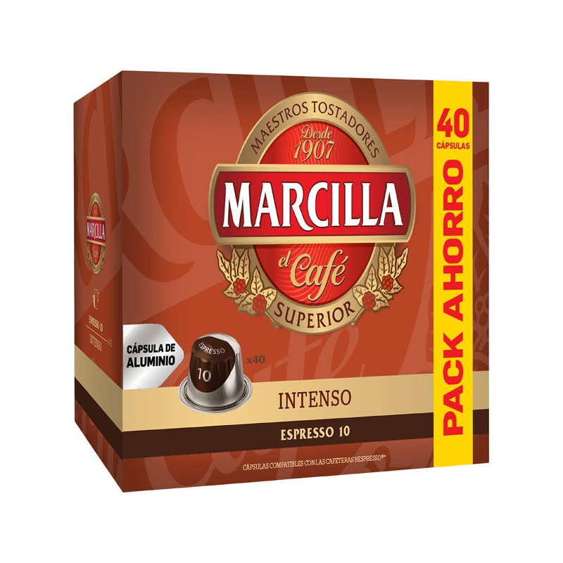 Marcilla Intenso 40 Cápsulas Compatibles Nespresso®