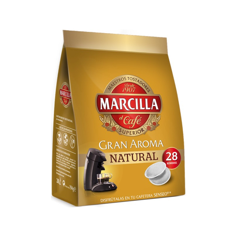 PACK 28 CÁPSULAS CAFÉ MARCILLA SENSEO NATURAL