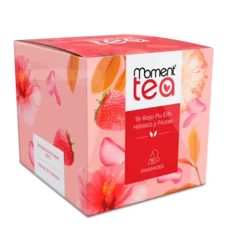 Moment Tea Té Rojo Pu Erh con Hibisco y Frutas 15 Piramides