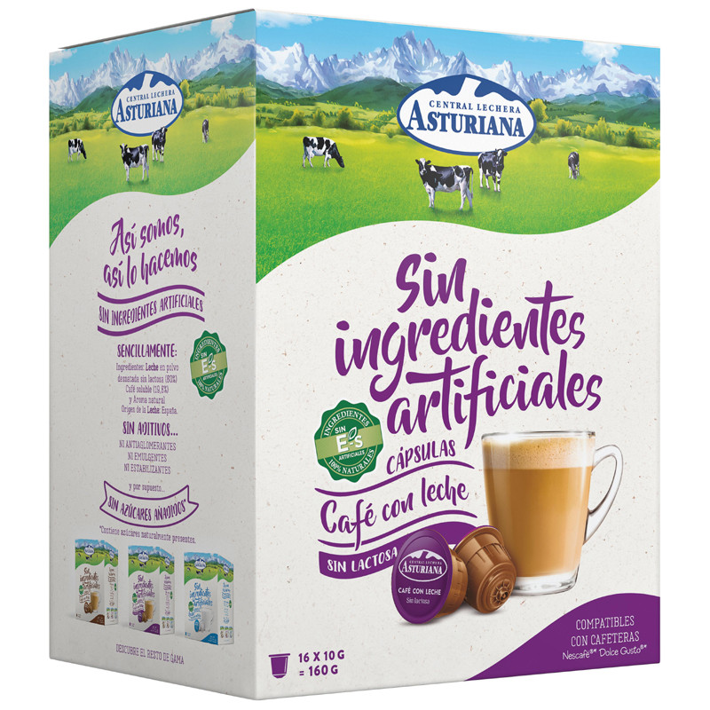 Café con Leche Sin Lactosa Central Lechera Asturiana Compatibles Dolce Gusto®