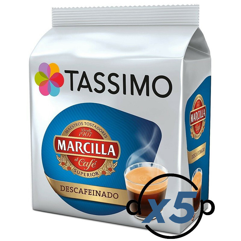 Tassimo Marcilla Descafeinado 5 unidades - 80 cápsulas
