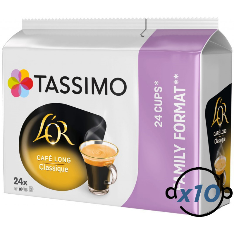 Tassimo L'OR Café Long Classique 24, 10 unidades - 240 cápsulas