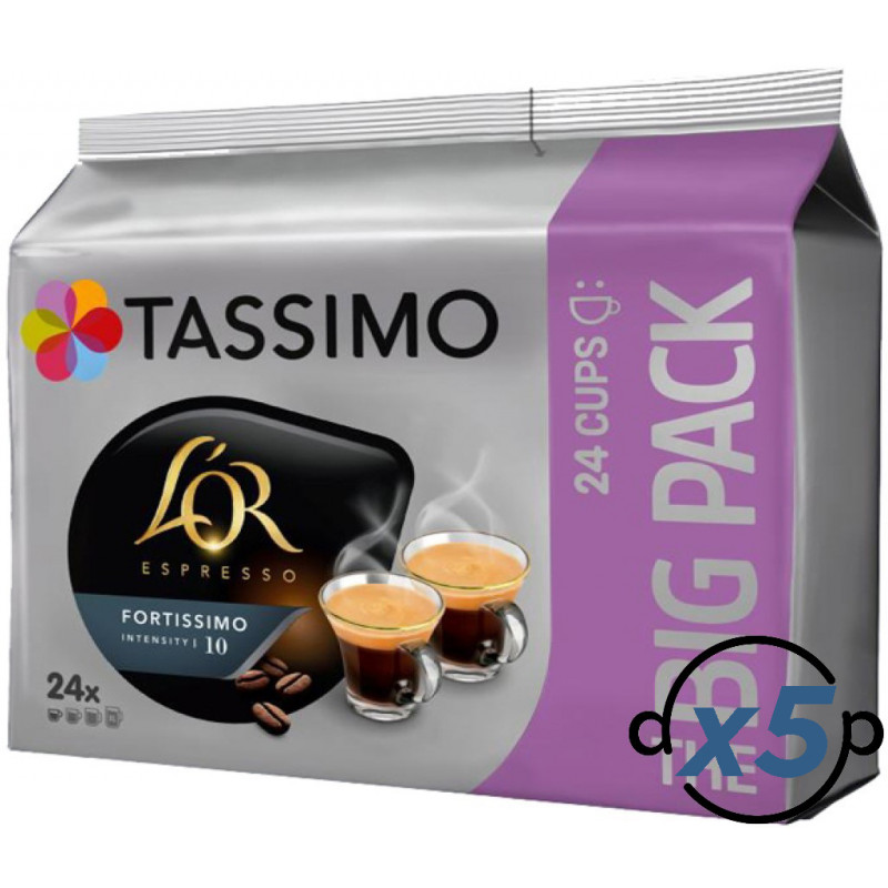 Tassimo L'OR Fortissimo 24, 5 unidades - 120 cápsulas