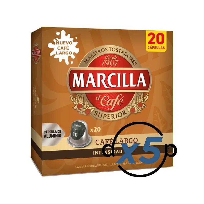 Marcilla Café Largo 100 Cápsulas Compatibles Nespresso®