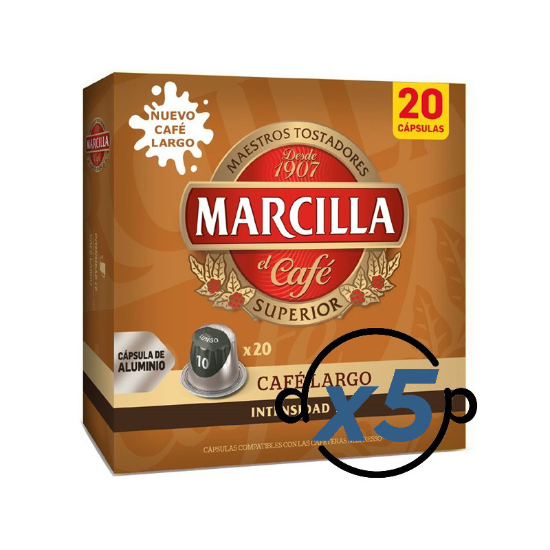 Marcilla Café Largo 100 Cápsulas Compatibles Nespresso®