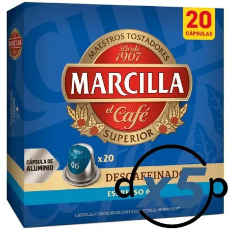 Marcilla Descafeinado 100 Cápsulas Compatibles Nespresso®