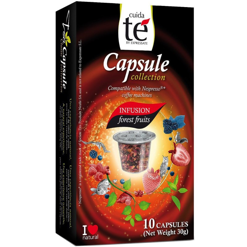 Cuida té Infusión frutas del bosque 10 cápsulas compatibles Nespresso®