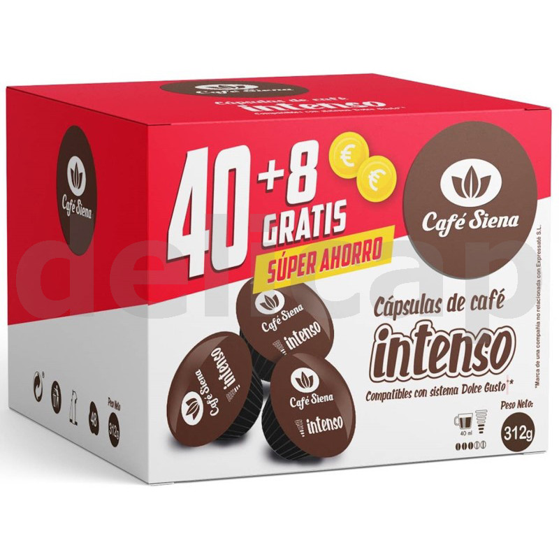 Café Siena Intenso 40+8 cápsulas Compatibles Dolce Gusto®