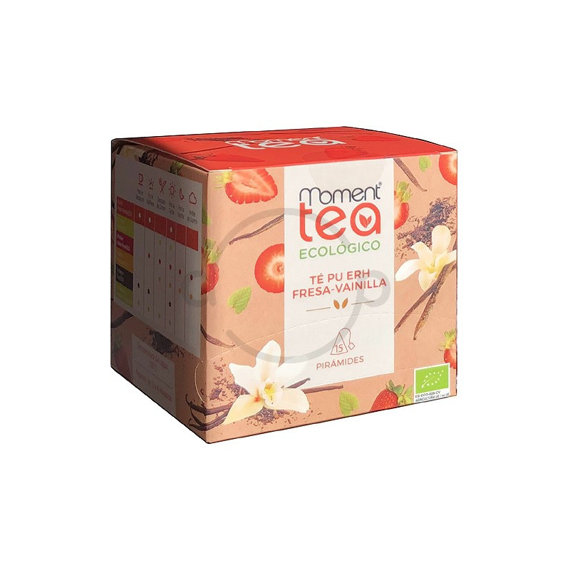 Moment Tea Infusión Té Pu Erh Fresa-Vainilla ECO 15 Piramides