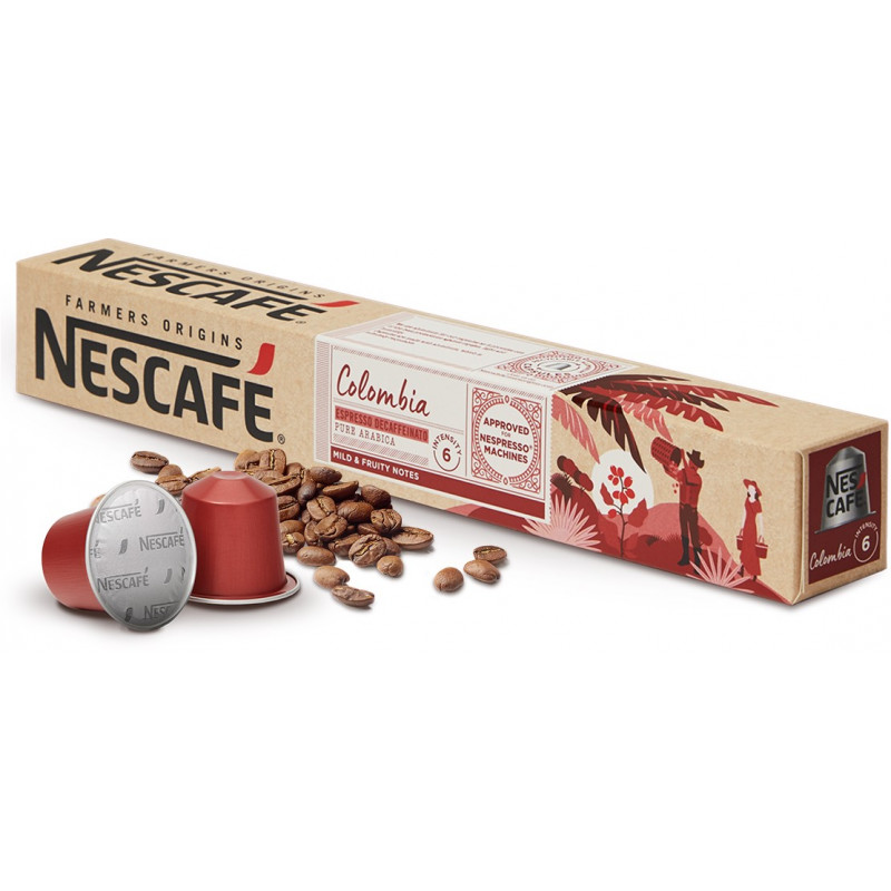 Nescafé Colombia Espresso Decaffeinato 10 cápsulas para máquinas Nespresso®