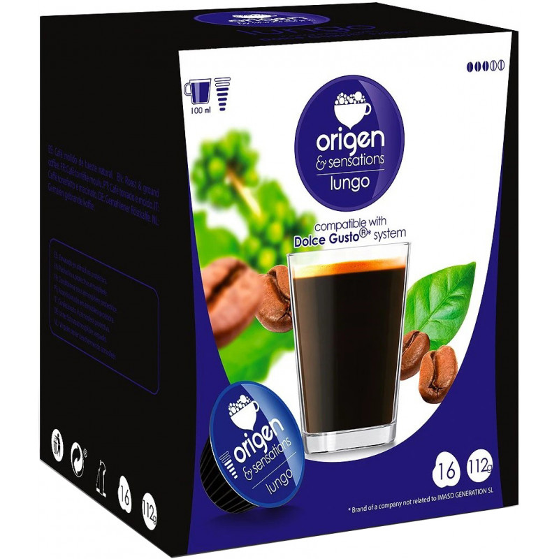 Origen & Sensations Café Lungo 16 Cápsulas Compatibles Dolce Gusto®