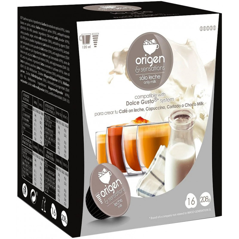 Origen & Sensations Solo Leche 16 Cápsulas Compatibles Dolce Gusto®