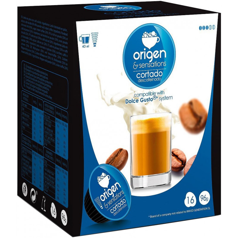 Origen & Sensations Cortado Descafeinado 16 Cápsulas Compatibles Dolce Gusto ®