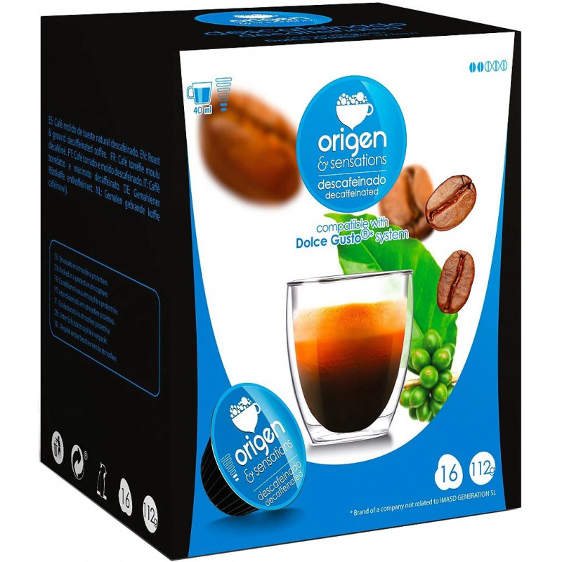 Origen & Sensations Descafeinado 16 Cápsulas Compatibles Dolce Gusto®