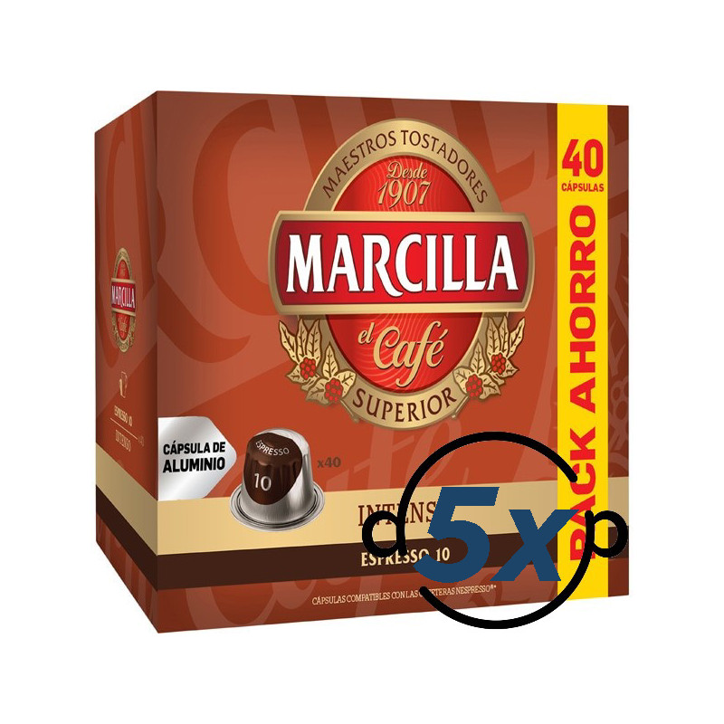 Marcilla Intenso 200 Cápsulas Compatibles Nespresso®