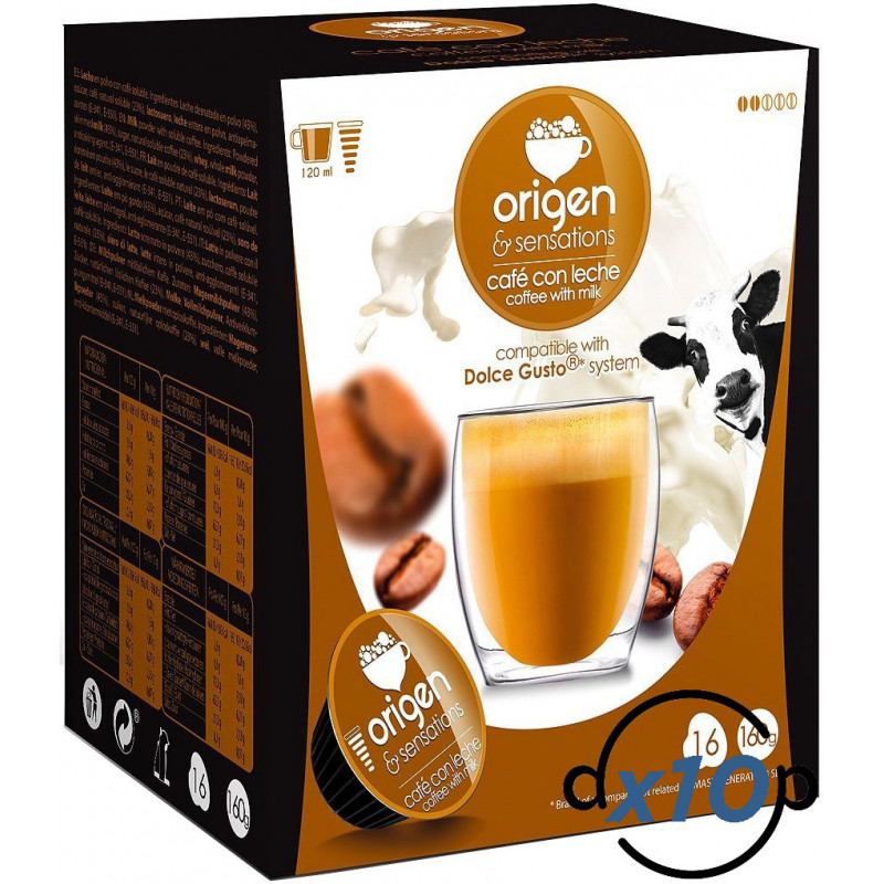 Café con Leche en Cápsulas Compatibles Dolce Gusto