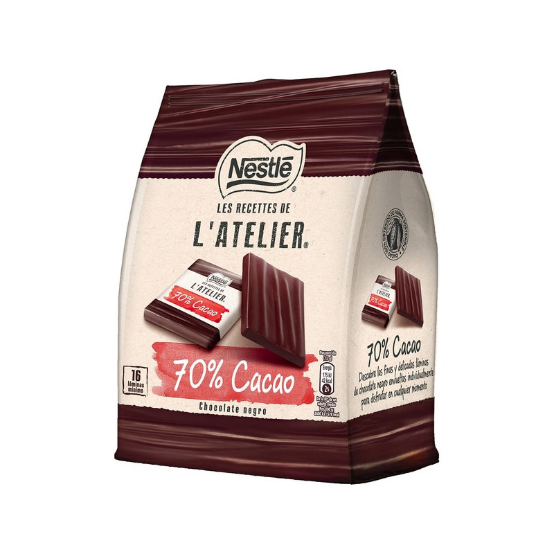 Nestlé Les Recettes de L'Atelier Les Carrés Láminas 70% Cacao