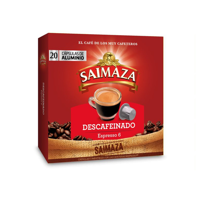 Café Saimaza Descafeinado 20 cápsulas compatibles Nespresso®