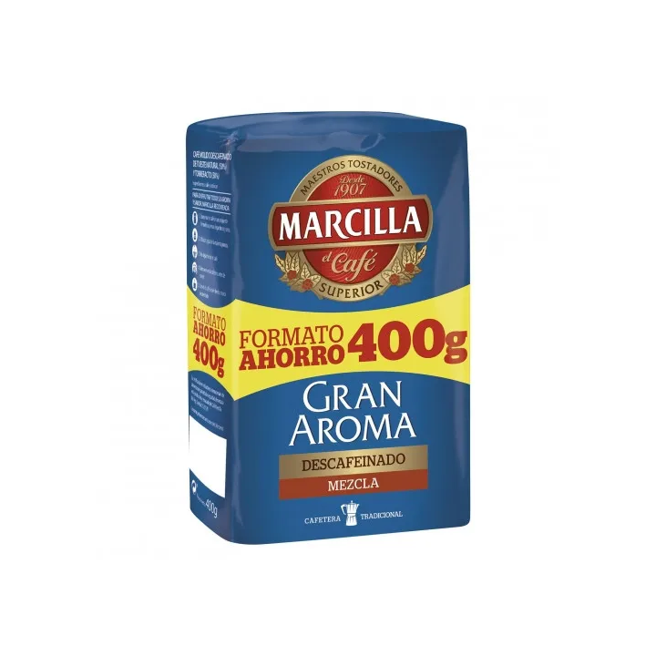 Café molido descafeinado de tueste natural (50%) y torrefacto (50%)