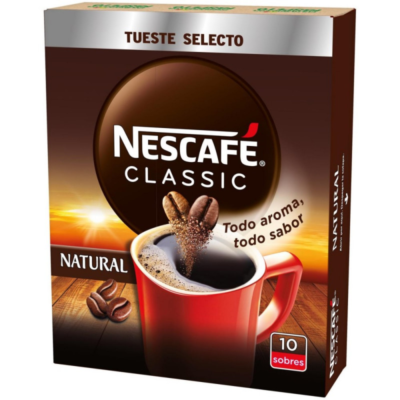 Café soluble natural Nescafé 10 sobres